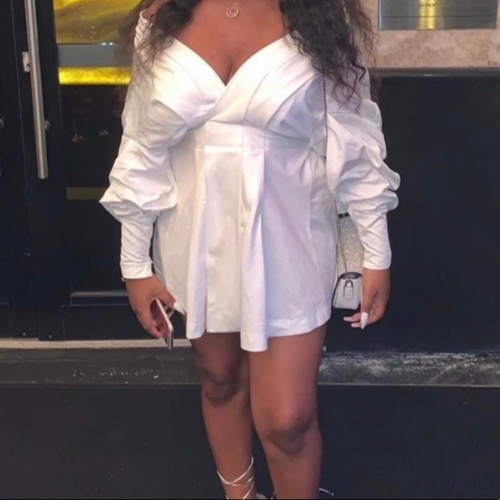 House of CB off the shoulder white dress